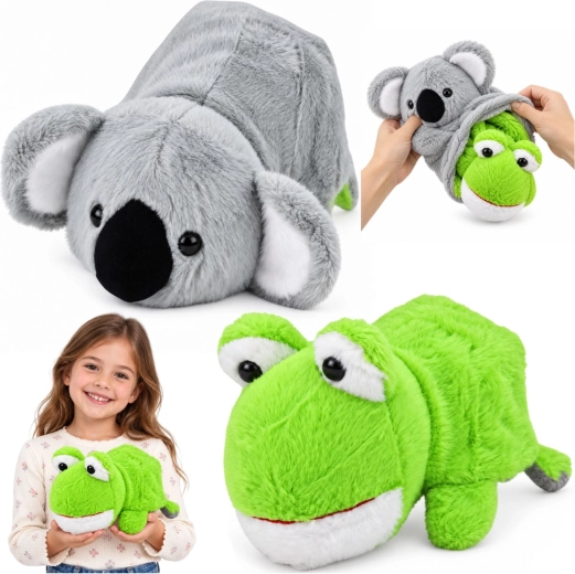 Obojestranska plišasta igrača koala in žaba 2 v 1, 25 cm