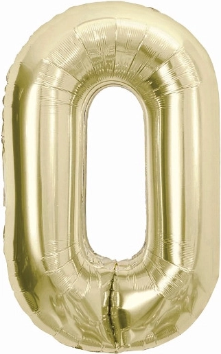 Folijski balon številka 0 – šampanjske barve