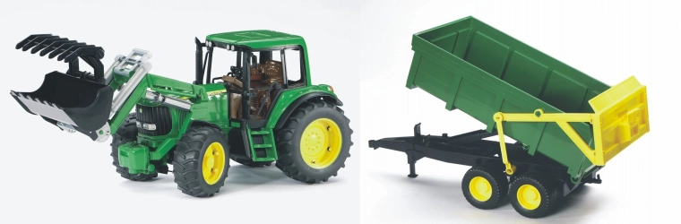 Bruder traktor John Deere 6920 z nakladalno žlico in valjarjem