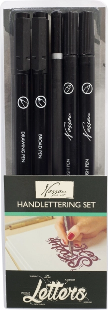 Komplet markerjev različnih debelin za risanje in kaligrafijo, 5 kos