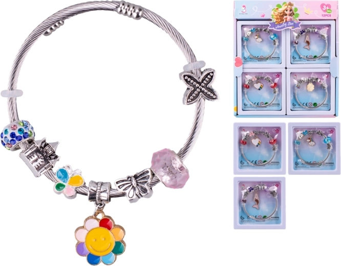 Otroška zapestnica z medaljonom – srček, morska deklica, sonček, oblaček