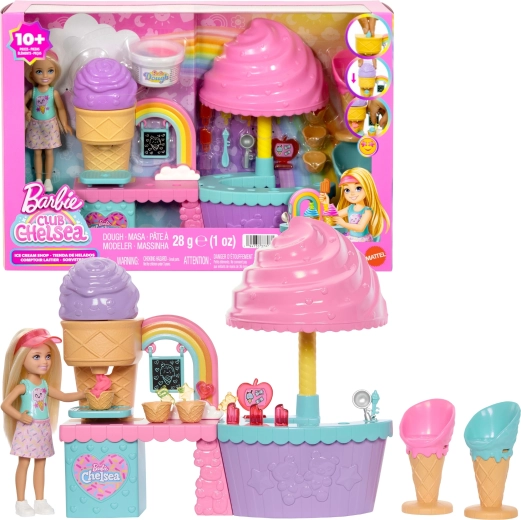 Barbie Club Chelsea sladoledarna s punčko in modelirno maso