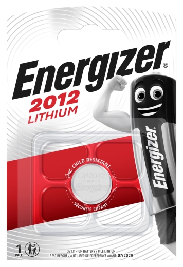 Litijeva gumbna baterija CR2012 ENERGIZER 3 V, 58 mAh (1 kos)