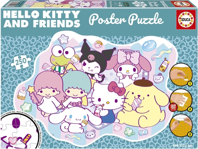 Plakatne puzzle Educa Hello Kitty in prijatelji 250 kosov