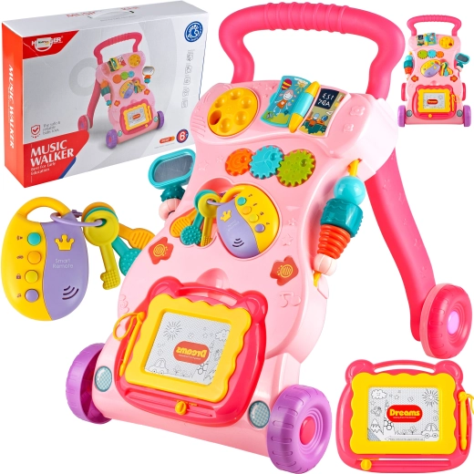 Hodulja z tablo in ključki rožnata