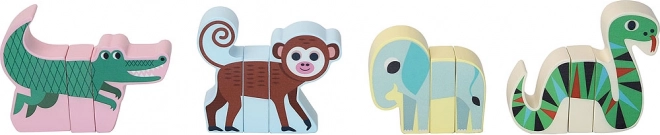 Lesene magnetne sestavljanke Jungle živali