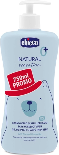 Chicco šampon za lase in telo Natural Sensation z alojo in kamilico 750 ml