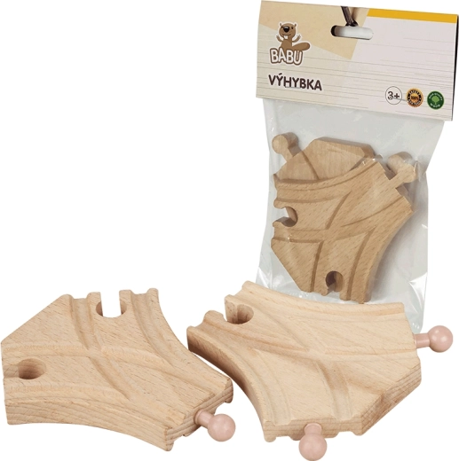 BABU vlakci – lesena tirnica razcep 9,5 cm, 2 kosa