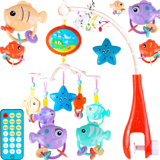 Vrtiljak za posteljico z daljinskim upravljalnikom Vodno kraljestvo