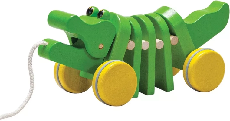 Plešoči krokodil PlanToys – lesena vlečna igrača