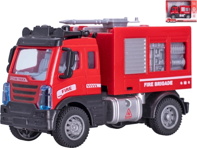 Gasilski avto z vodnim topom 12 cm, na navijanje z vzvratno vožnjo