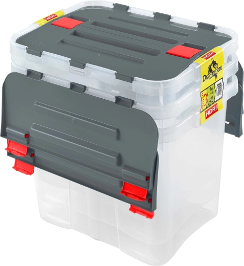 Heidrun plastične shranjevalne škatle s pokrovom Dragon 24 l (3 kos)