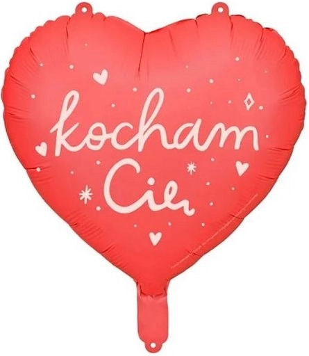 Folijski balon v obliki srca »Kocham Cię« 45 cm - 1 kos