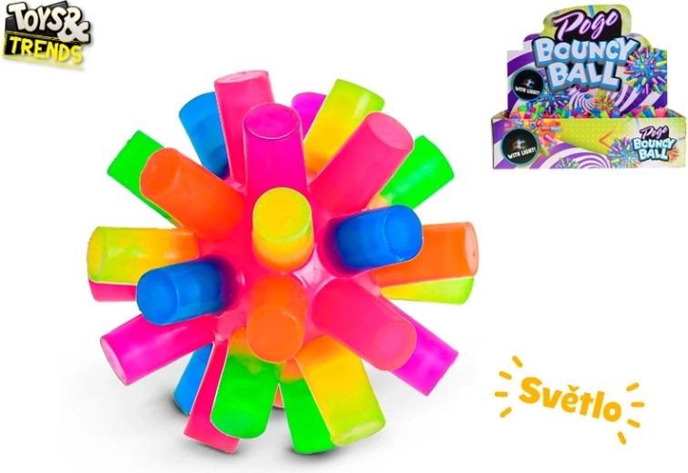 Barvna svetleča skakajoča žogica 7,5 cm na baterije