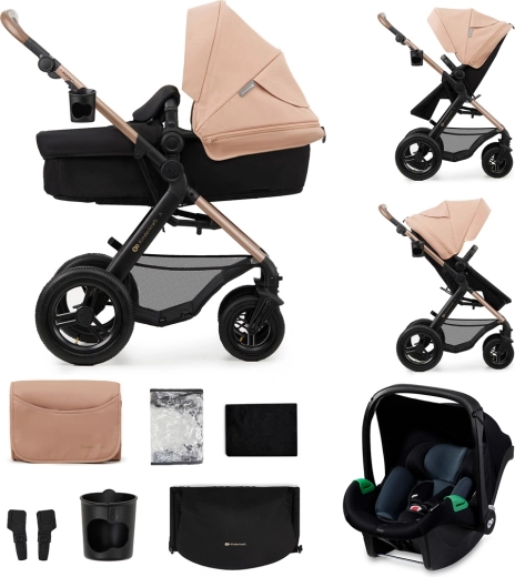 Kinderkraft MOOV 2 AIR kombinirani otroški voziček 3v1 sand beige