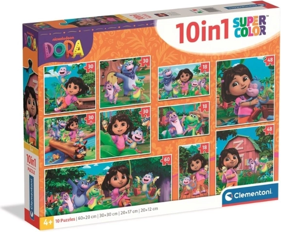 Clementoni SuperColor sestavljanka 10 v 1 Dora raziskovalka