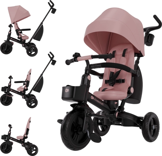 Kinderkraft Aveo 2 plus trikolesnik rožnat