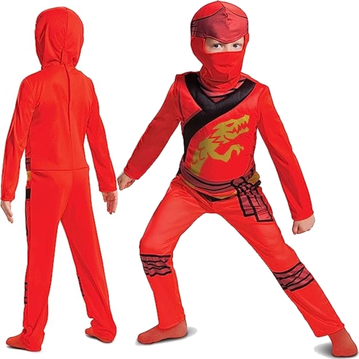 Otroški kostum LEGO NINJAGO Kai rdeč 3–4 leta (94–109 cm)