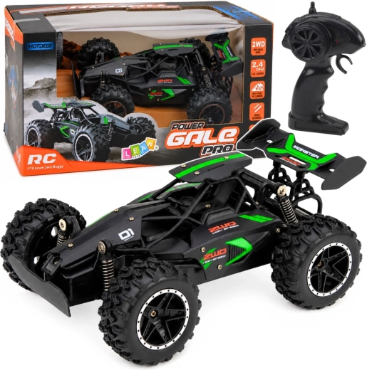 Terensko RC vozilo 1:18, 2,4 GHz, črno-zeleno, do 15 km/h