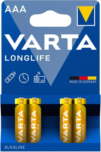 Alkalne mikro baterije AAA Varta Longlife, 4 kosi