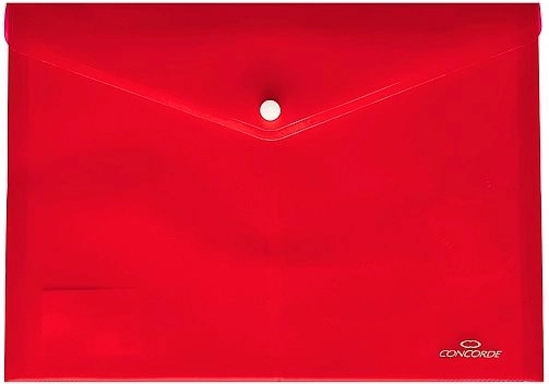 Pisalne mape z gumbom A5 prozorno rdeče CONCORDE