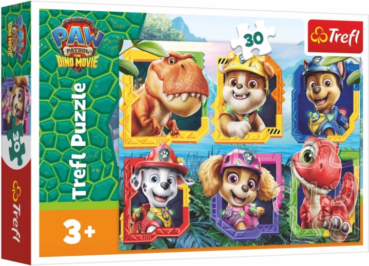 Puzzle Tačja patrulja (Paw Patrol) Dino Film – Dinozavrski otok, 30 kosov