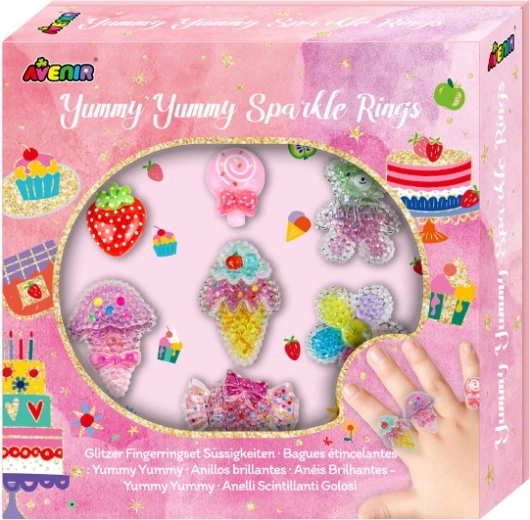 Bleščeči prstančki Smakołyki – set 7 kosov