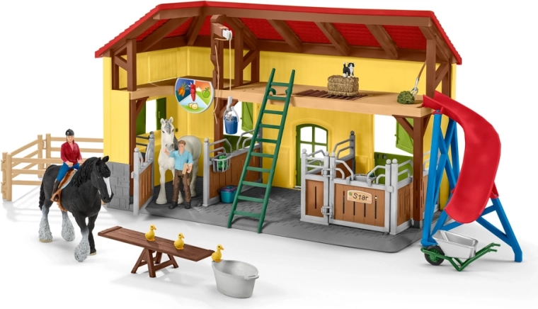 Schleich Farm World hlev za konje z dodatki