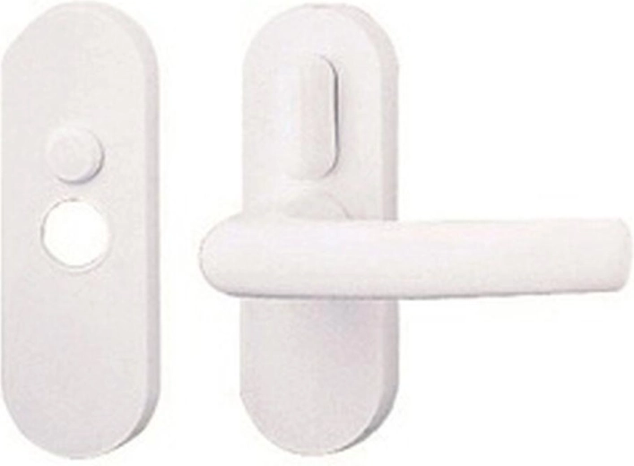 Klasični medsobni vratni ročaj s vzvodom, bel, plastika