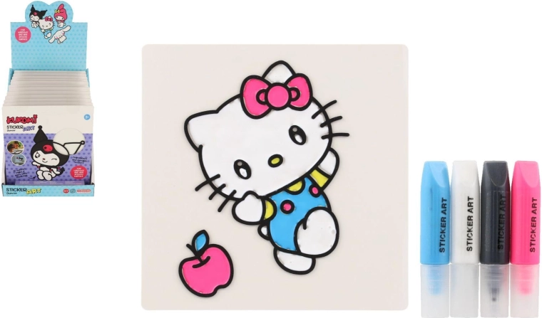Okenske nalepke in pobarvanke z barvami Hello Kitty in Kuromi (2 vrsti), 19 × 23 cm