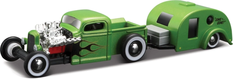 Maisto Design Tow & Go Chevrolet pick-up s bivalno prikolico