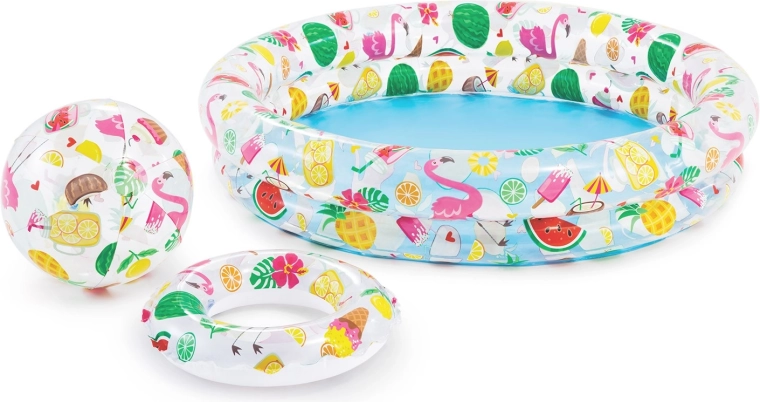 Napenljiv bazenček s krogom in žogo 122 × 25 cm Intex