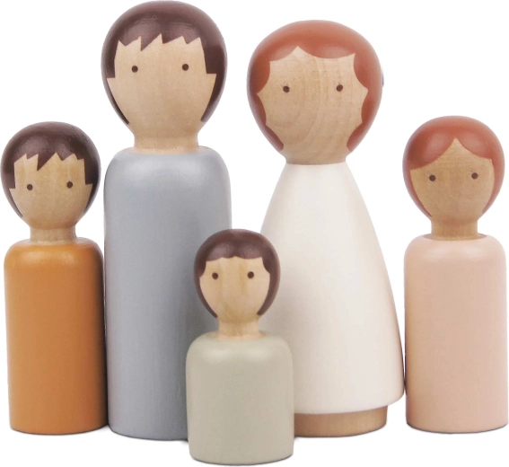 Le Toy Van wooden family of figures for a dollhouse (5 characters)