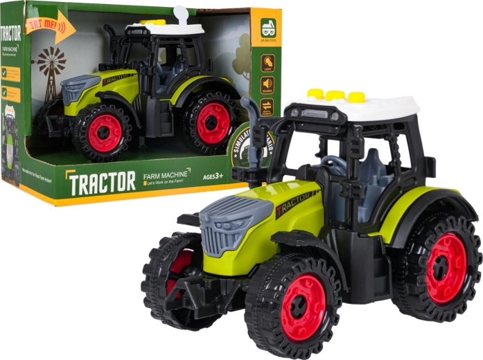 Interactive children's tractor with lights and sounds, light green - 1 piece