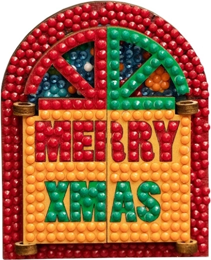 2Kids Toys diamantno slikanje magnetek okno merry christmas - 1 kos