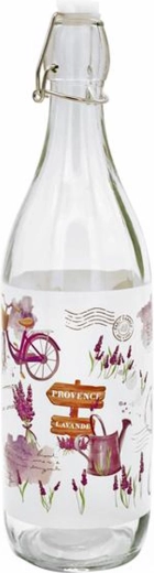 Steklenica iz stekla s patentnim zapiralom TORO 1 l – sivka