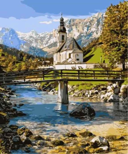Norimpex slikanje po številkah Cerkev v gorah 40 × 50 cm