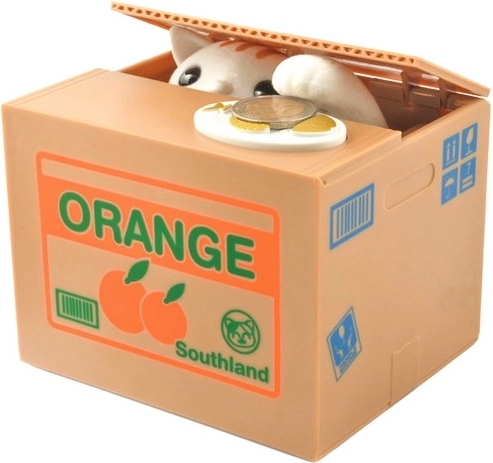 Interaktivna hranilnica s mačko – škatlica za kovance