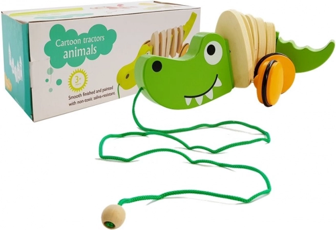 Leseni vlečni krokodil 18 cm