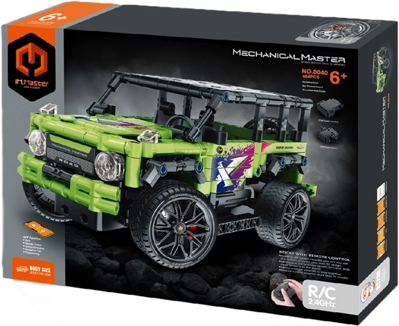 IM.Master remote-controlled buildable jeep, lime (484 pieces)