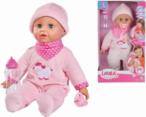 Punčka Laura s stekleničko in zvoki