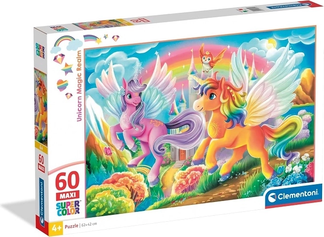 Clementoni maxi sestavljanka samorogi 60 kosov Unicorn Magic
