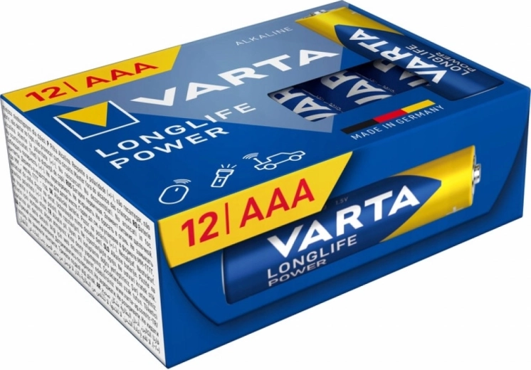 Alkalne baterije AAA VARTA Longlife Power, 12 kos
