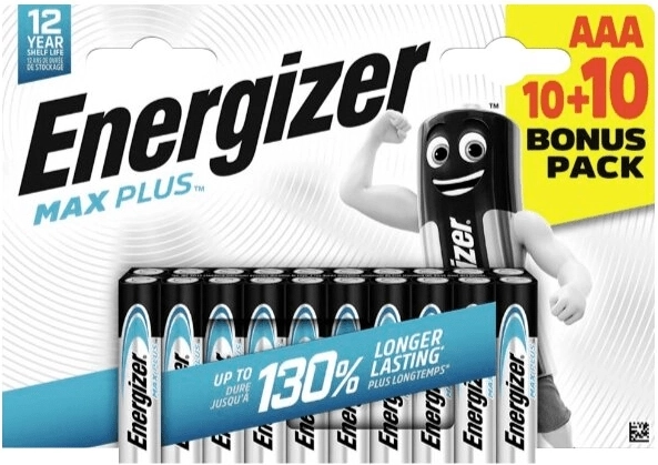 Alkalne baterije Energizer Max Plus AAA 20 kosov (10+10)