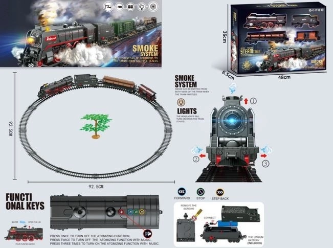 Vlakovna garnitura z 48 elementi, dim, luči, zvok
