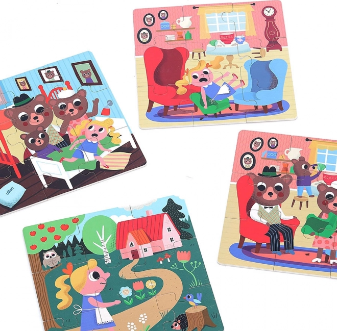 Vilac lesene puzzle Zlatolaska 4 v 1