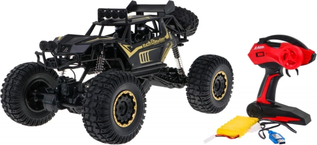 Kovinski RC rock crawler 1:8 s pogonom 4x4 in LED za otroke 3+
