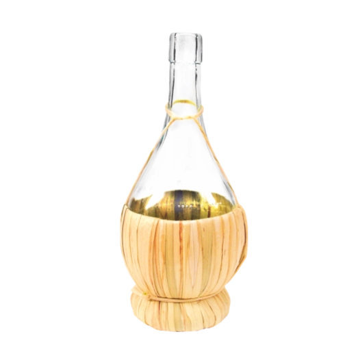 Steklenica Fiasco iz stekla 1 l s slamnato pletenino