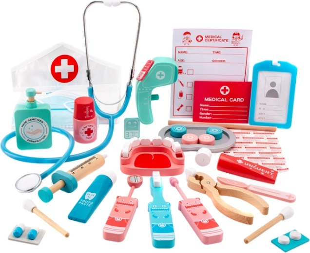 Lesena zdravniška set Mala zdravnica/zdravnik s čepico