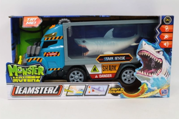 Teamsterz Monster Moverz tovornjak s prikolico z morskim psom s svetlobo in zvokom